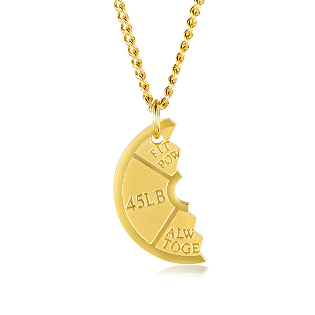 Couples Dumbbell Pendant Necklace - Fitness Jewelry