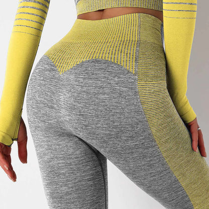 Seamless Striped Knitted Yoga Fitness Leggings