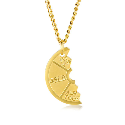 Couples Dumbbell Pendant Necklace - Fitness Jewelry